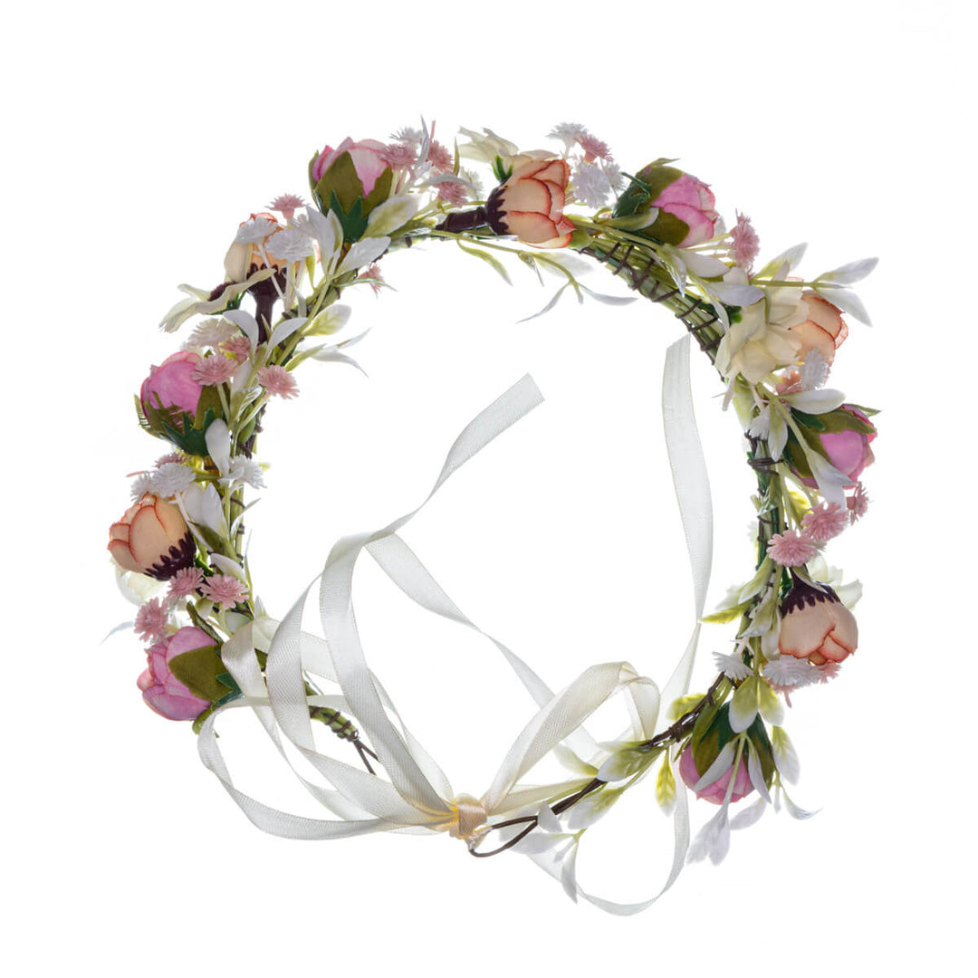 Färgstark blomsterkrans av rosor