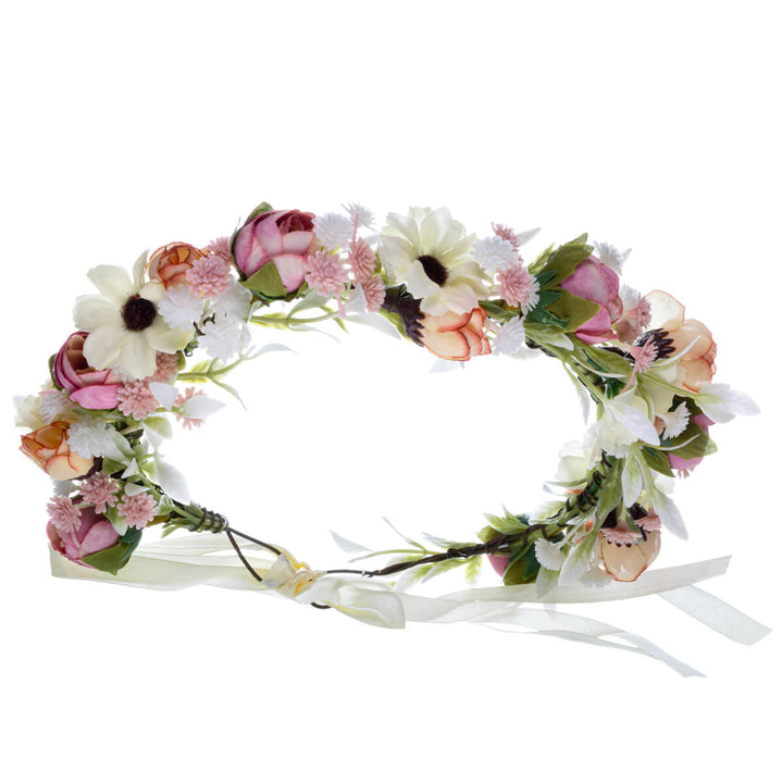 Färgstark blomsterkrans av rosor
