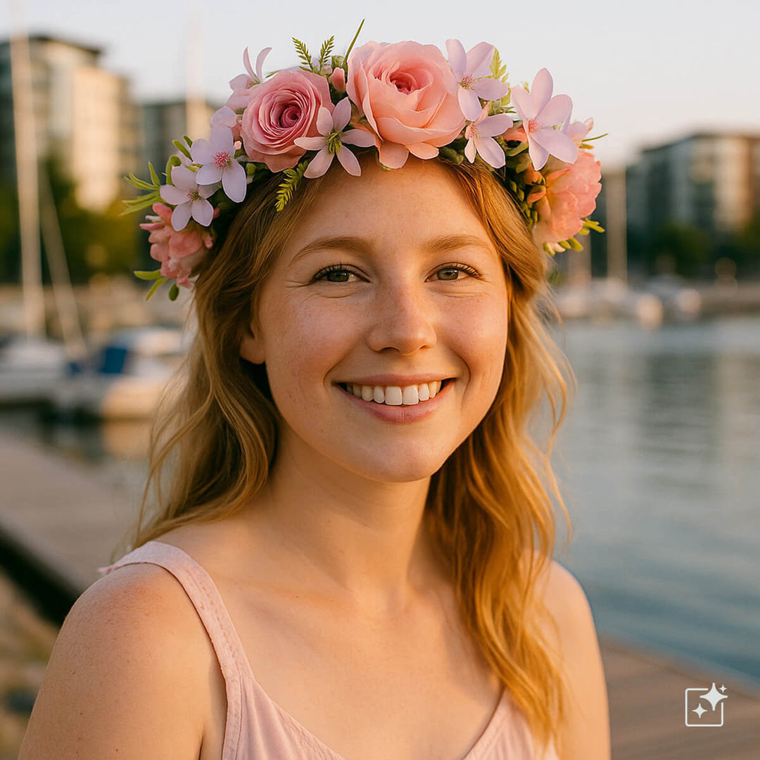 Pink Roses Flower Wreath