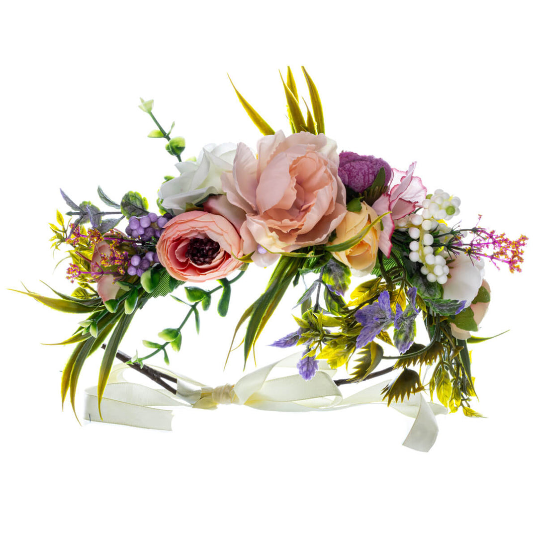 Colorful Peony Flower Wreath