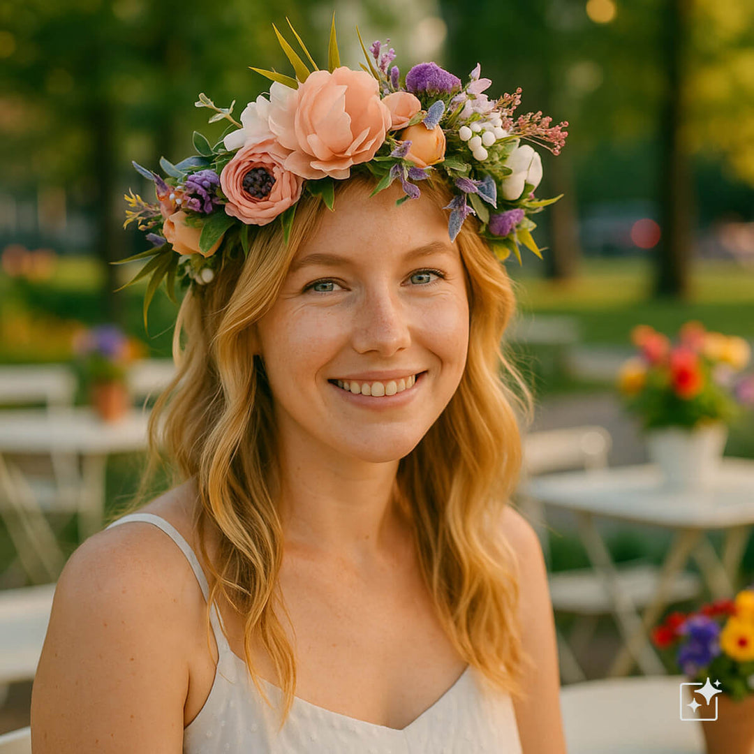 Colorful Peony Flower Wreath