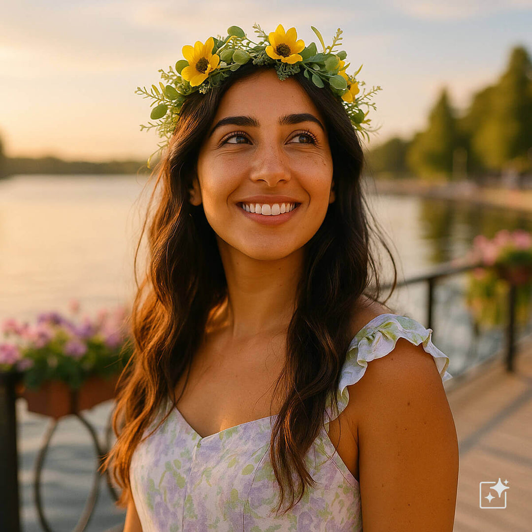 Wreath of Yellow Dendon Blossoms