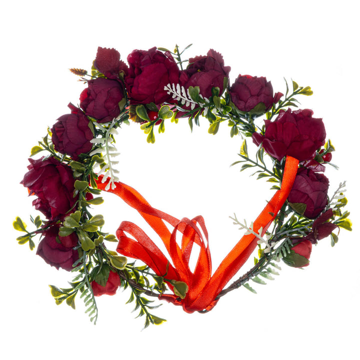 Flower Wreath of Red Peonies