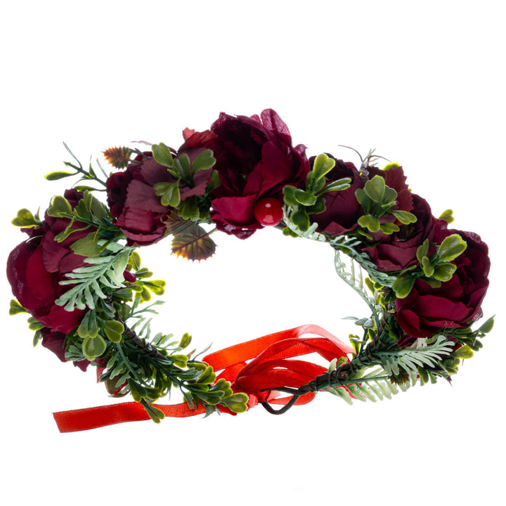Flower Wreath of Red Peonies