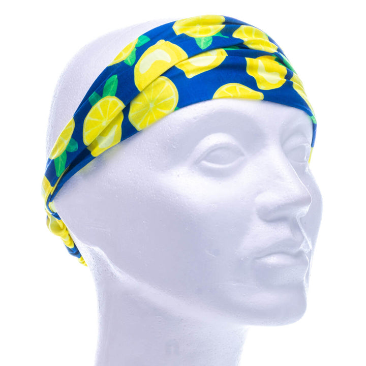 Lemon patterned fabric elastic hairband