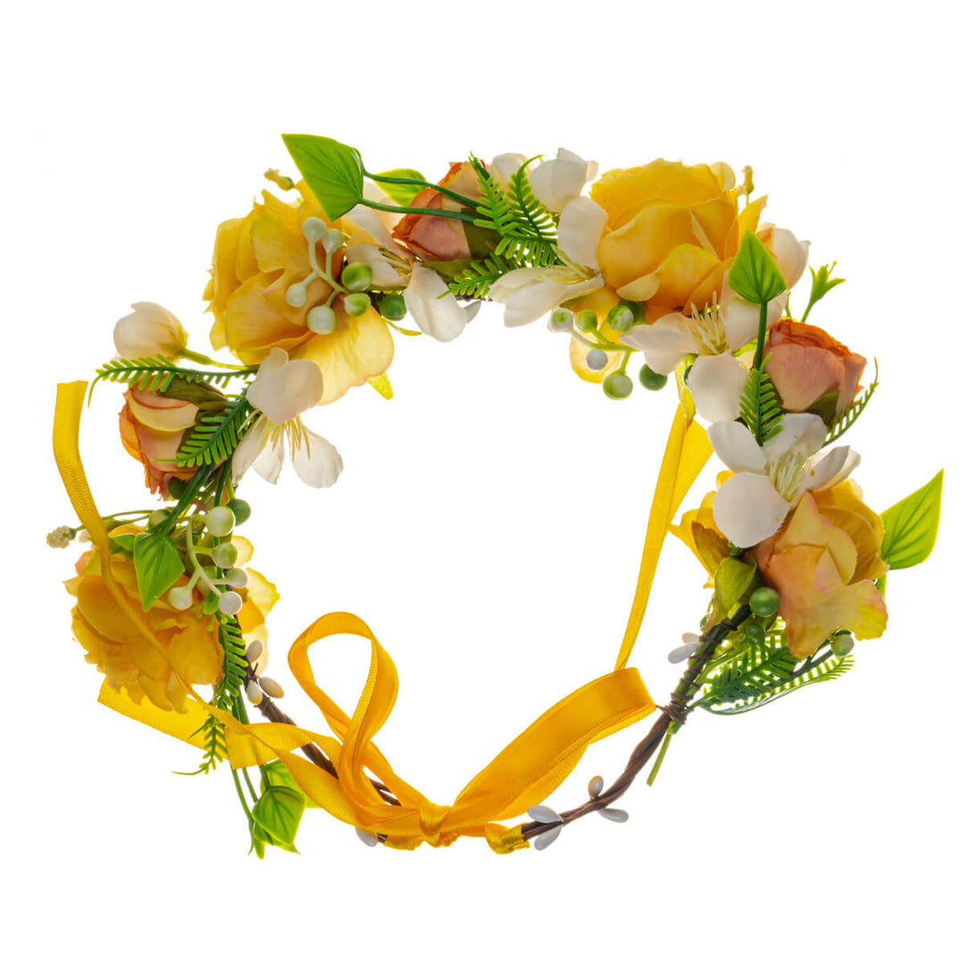 Peach-yellow flower wreath