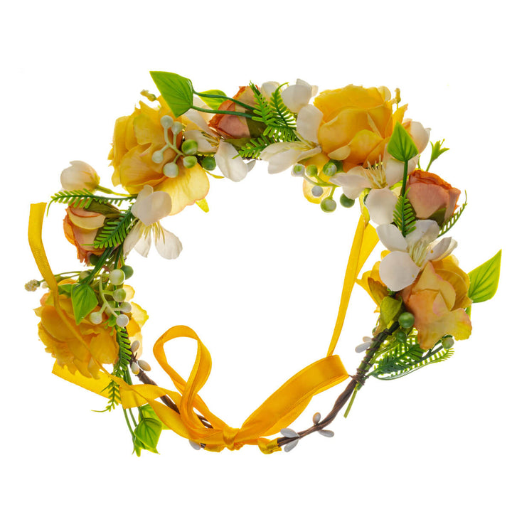 Peach-yellow flower wreath