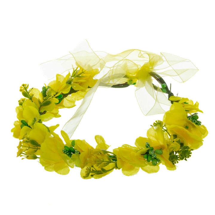 En klargul blomsterkrans