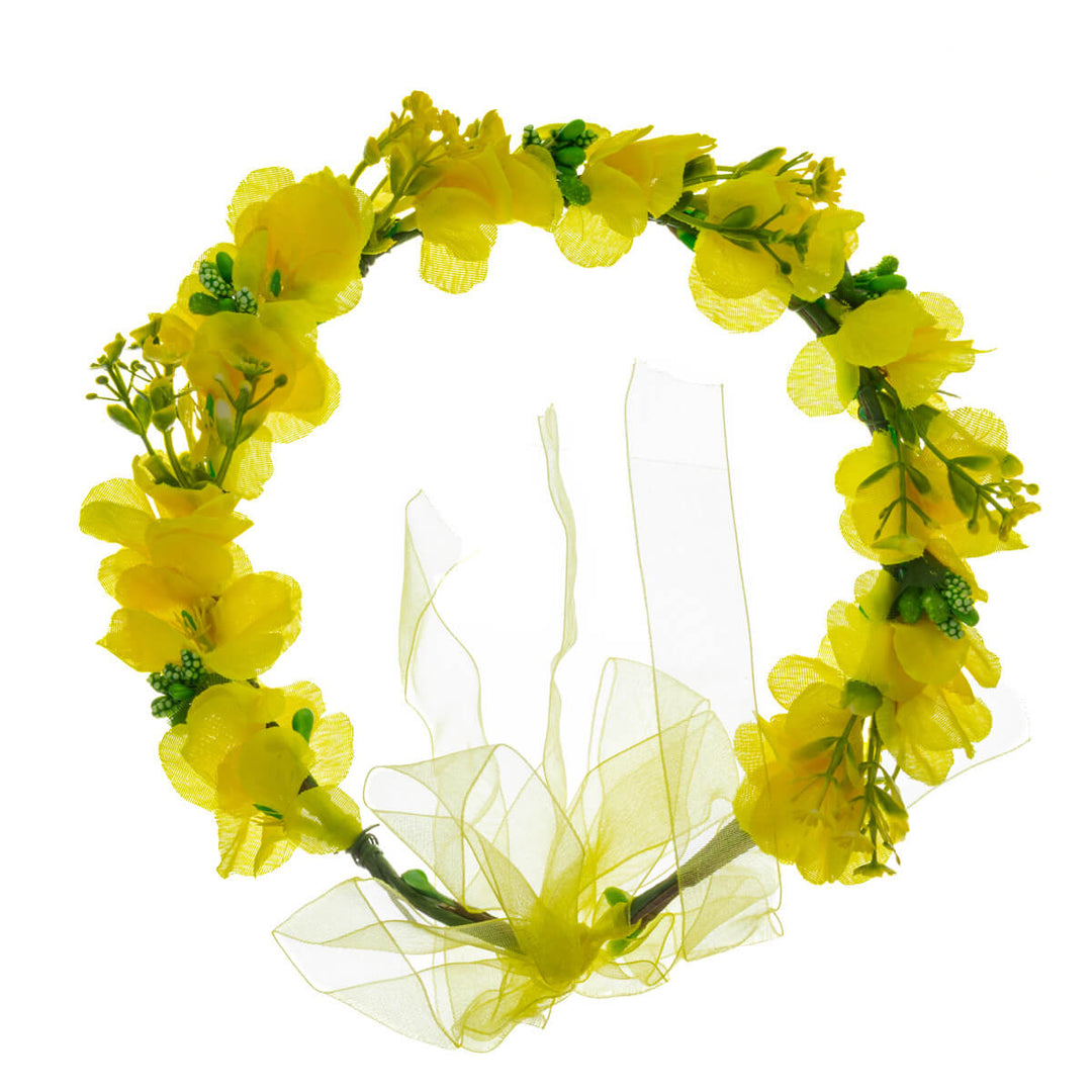 En klargul blomsterkrans