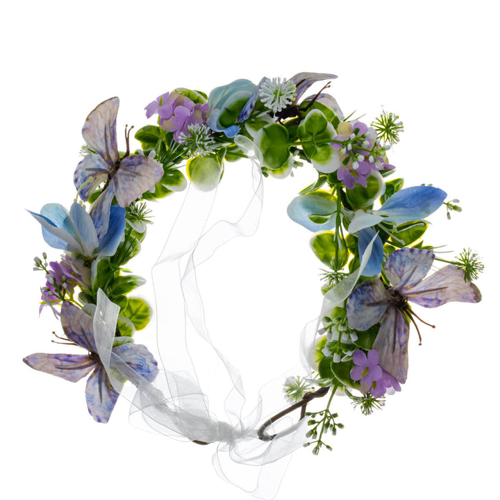 Ljusblå-lila krans av fjärilsblommor