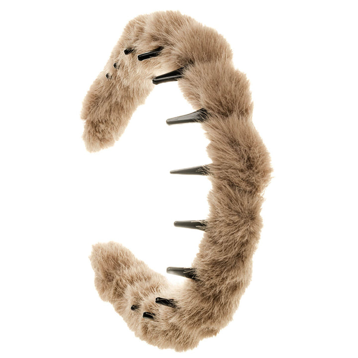 Hårband i plast med dekoration av fuskpäls