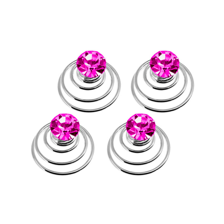 Rhinestone hårband spiral 4st