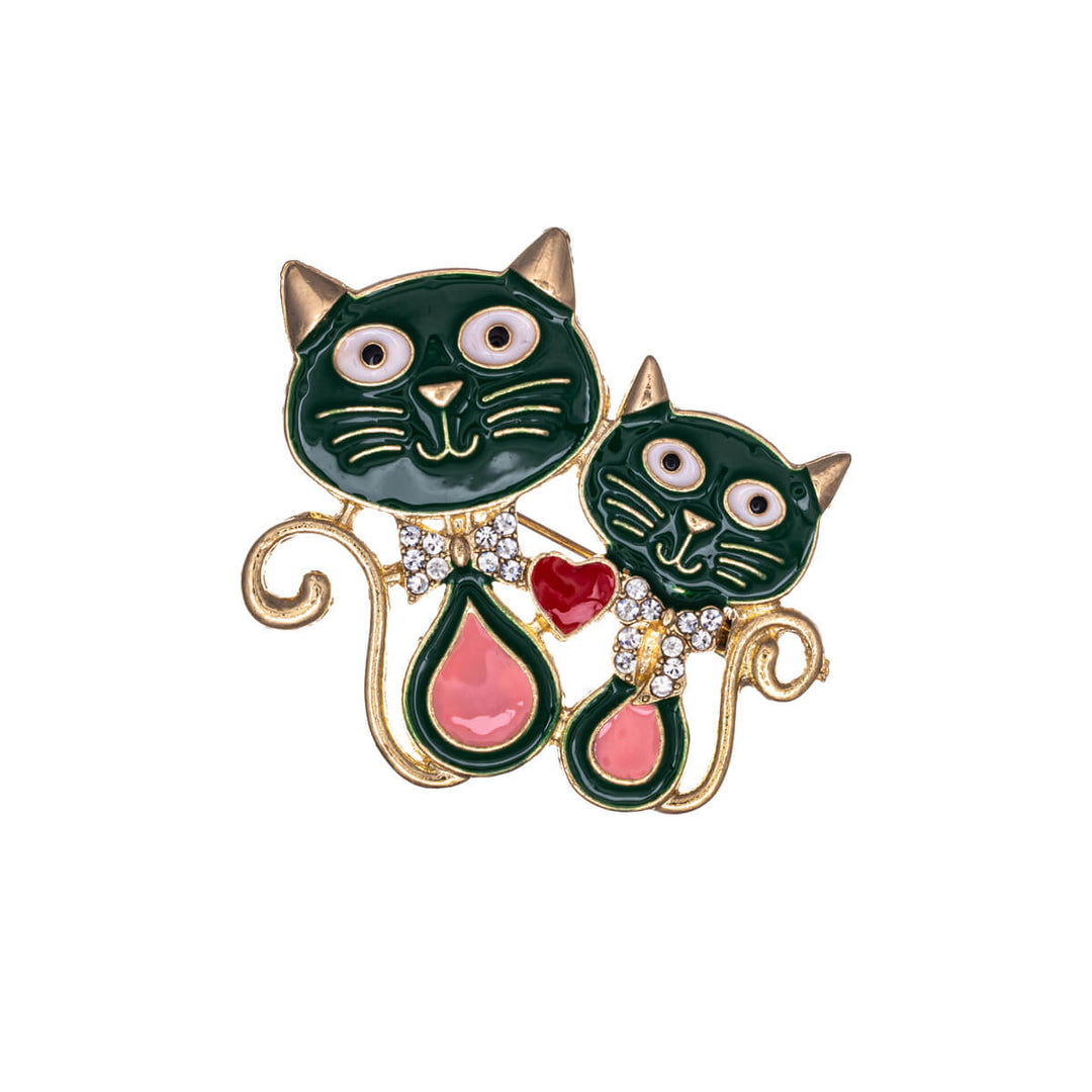 Two cats brooch