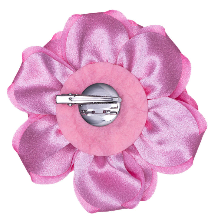 Big satin hair flower and Flower brooch 14cm