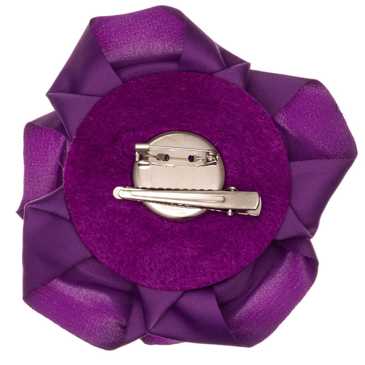 Matte satin ros hårblomma och klänning blomma 11cm