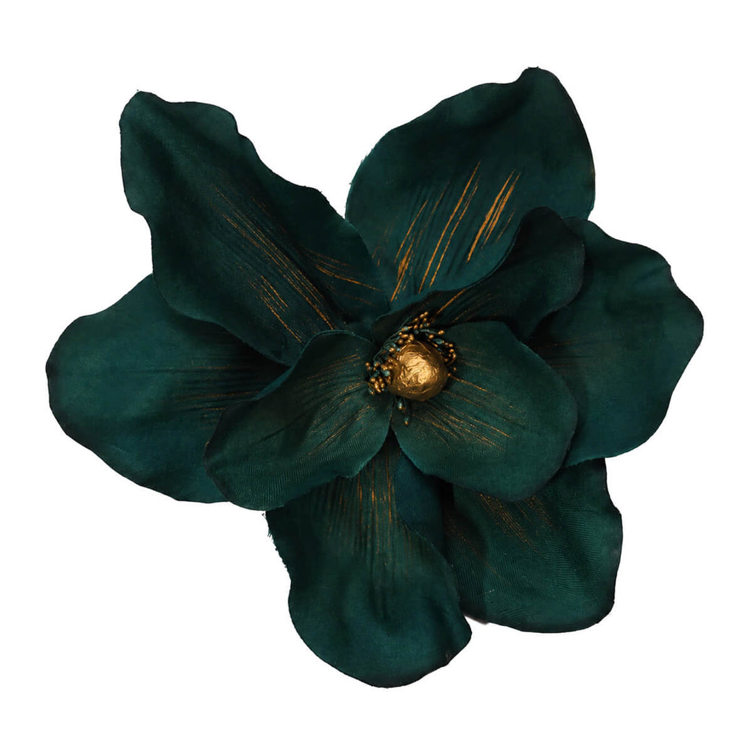 Stor hårblomma och klädblomma med gulddetaljer, 21 cm