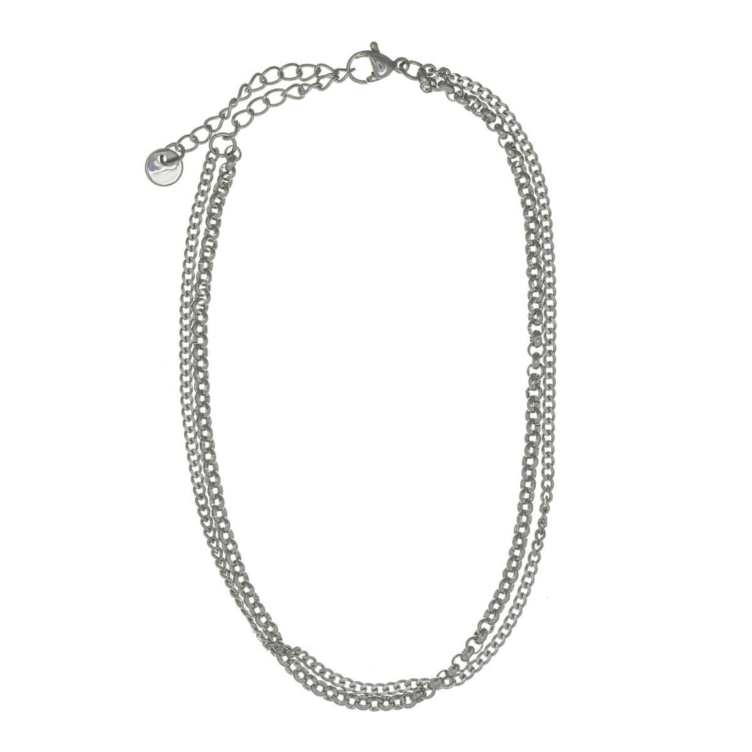 Steel ankle chain two chain ankle bracelet (Steel 316L)