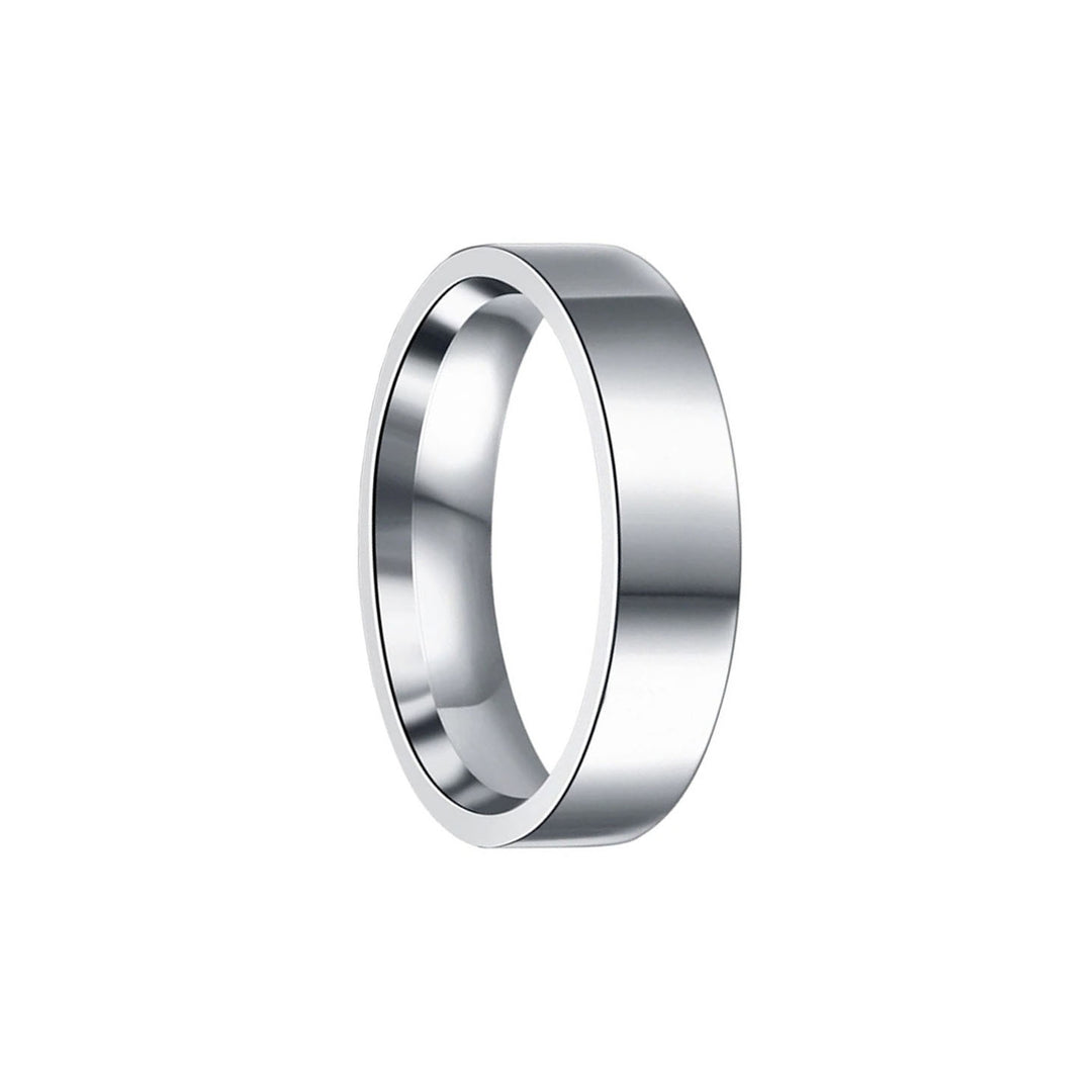 Flat brushed steel ring 6mm