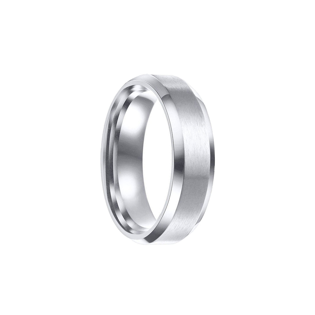 Flat brushed steel ring 6mm