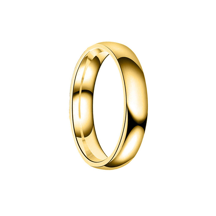 Curved gold plated ring 4mm (Steel 316L)