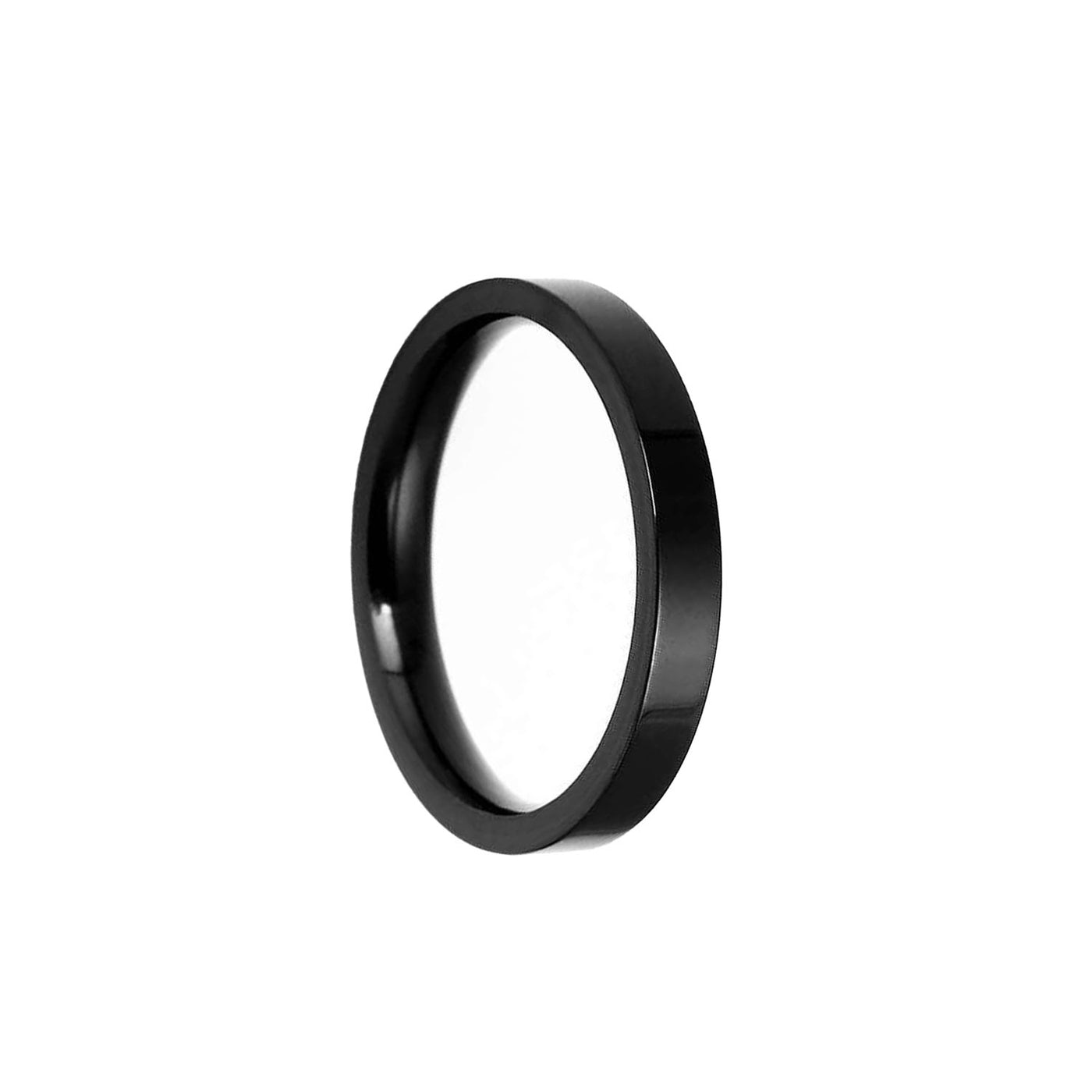 Flat black steel ring 4mm