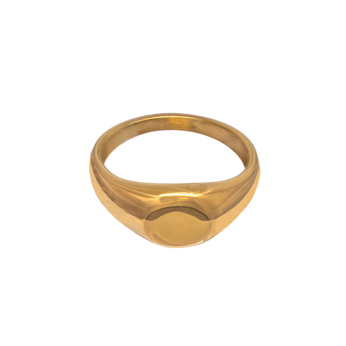 Narrow gold wedding band gold plated steel ring