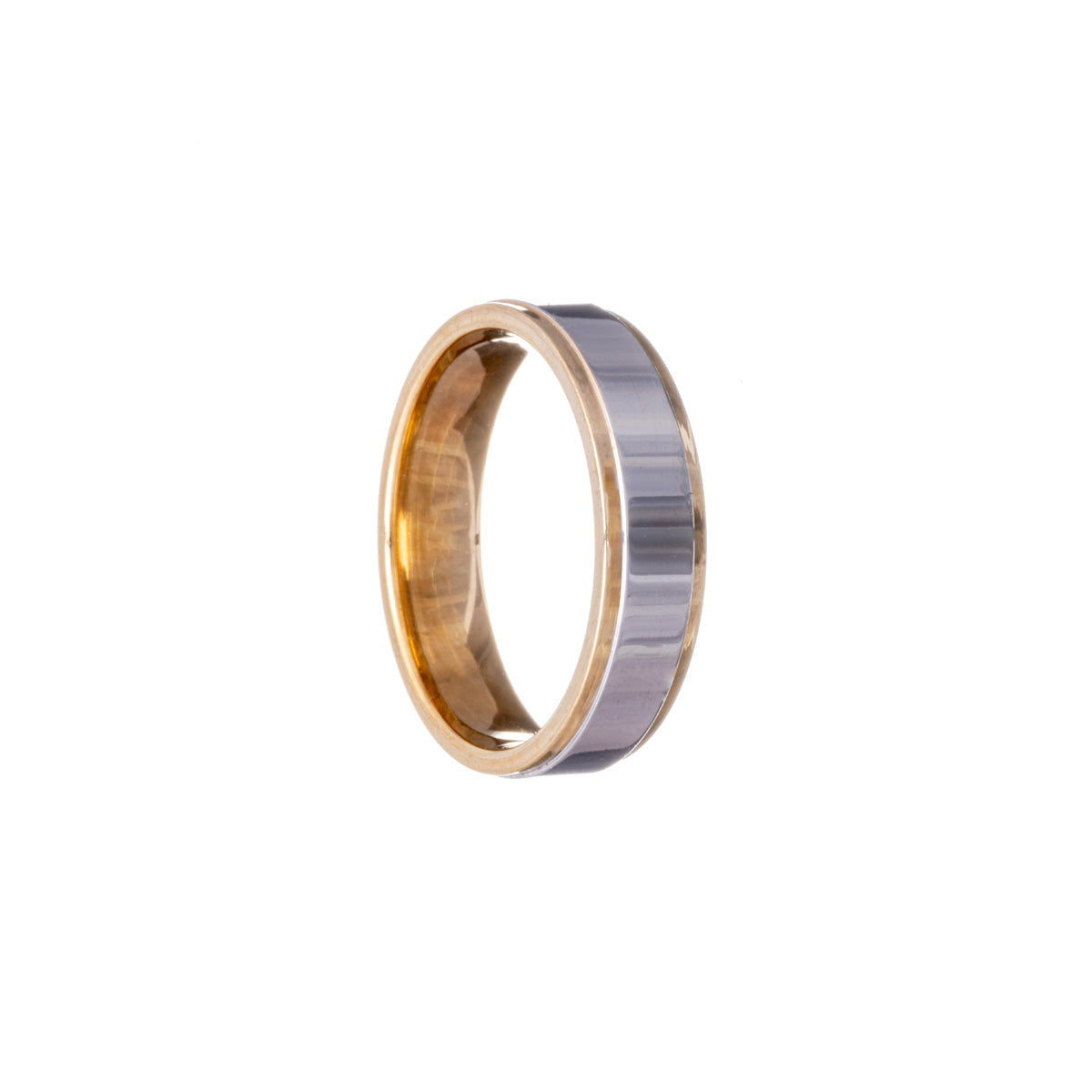 Two-tone flat steel ring 6mm