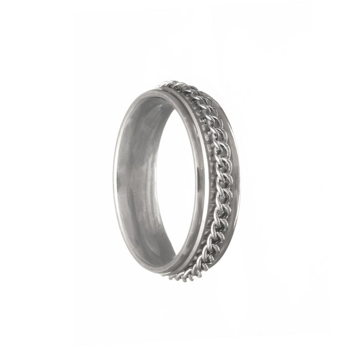 Roterande kedja spinnerring 6mm silver (Stål 316L)