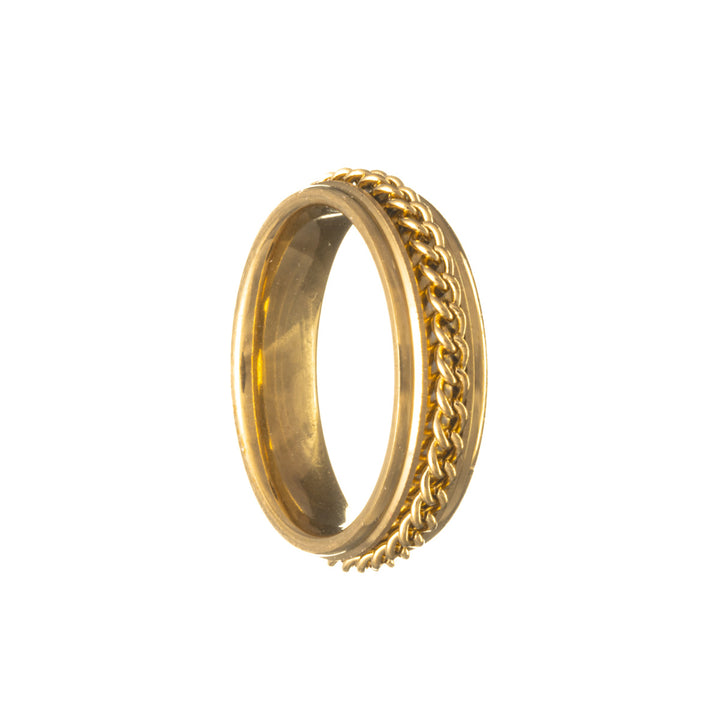 Roterande kedja spinnerring 6mm guld (Stål 316L)