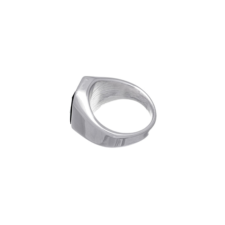 Black stoneware wedding ring (Steel 316L)