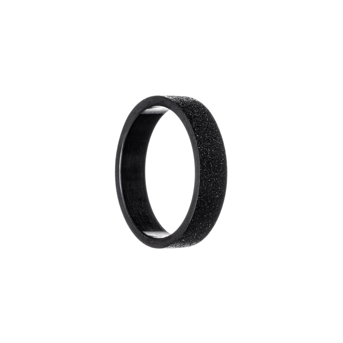 Gnistrande svart ring 5mm (Stål 316L)