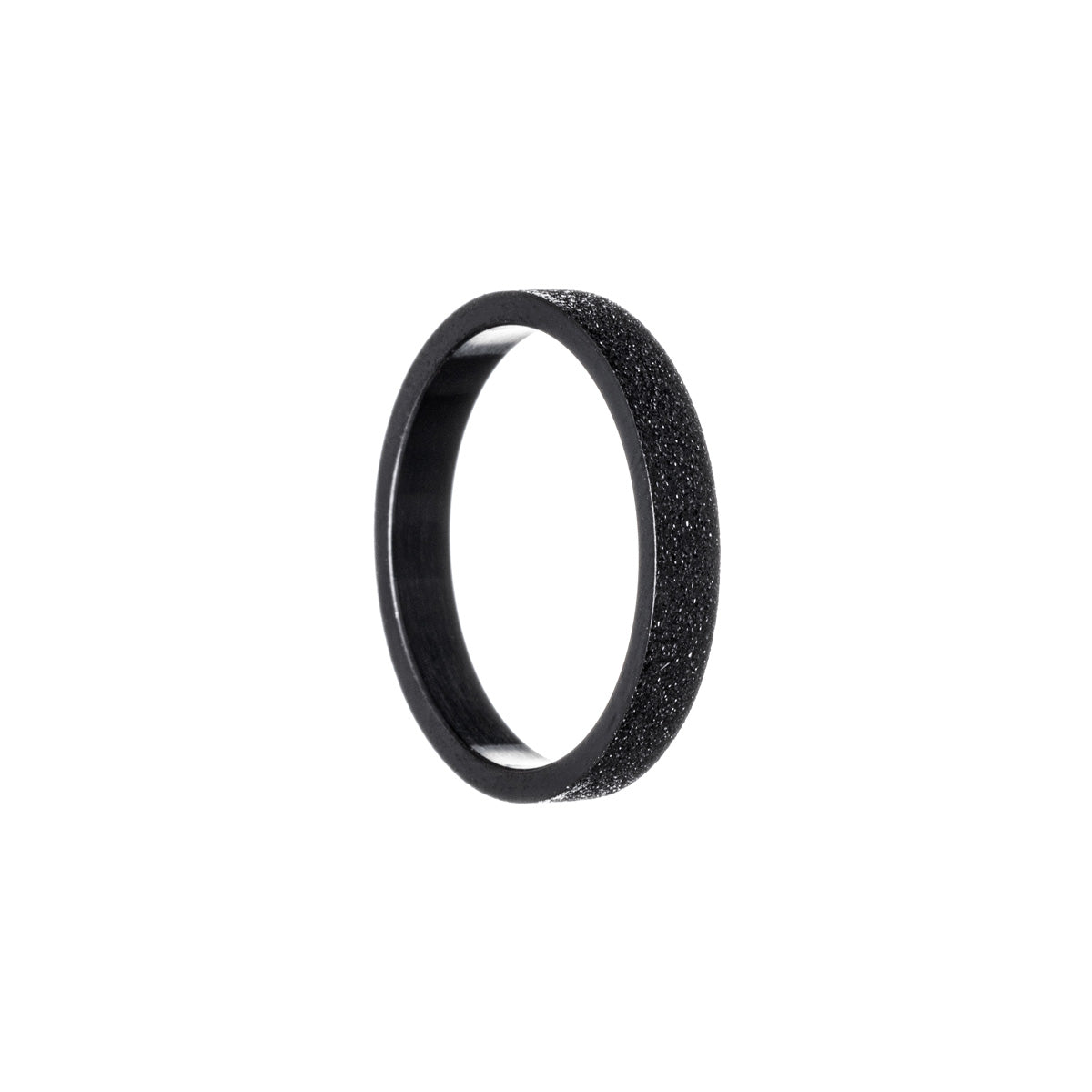 Gnistrande svart ring 3,6 mm (stål 316L)