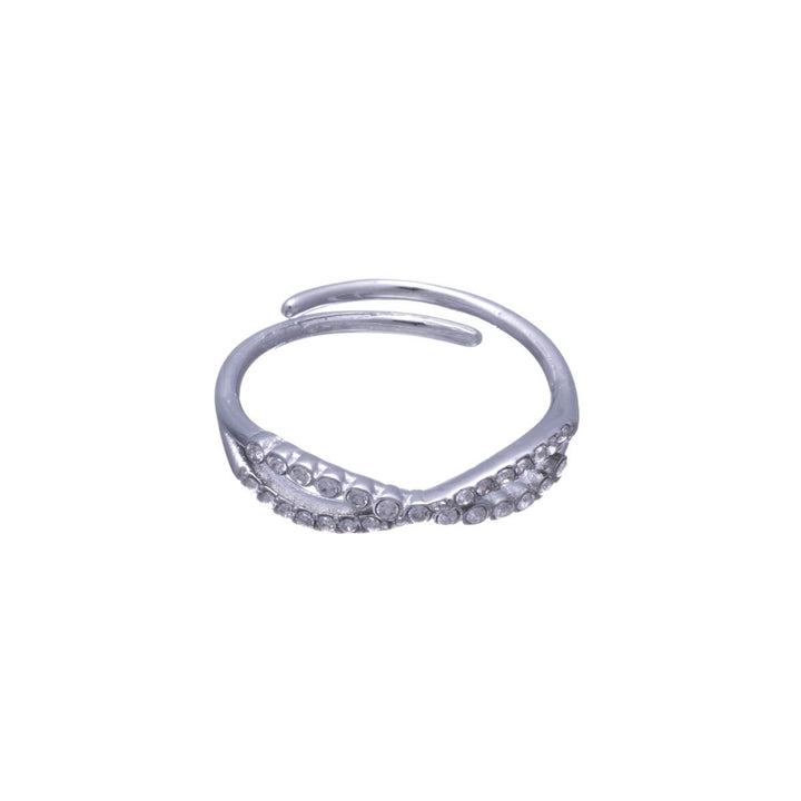 Stenhård stålring med korsade ringar i justerbar storlek (stål 316L)