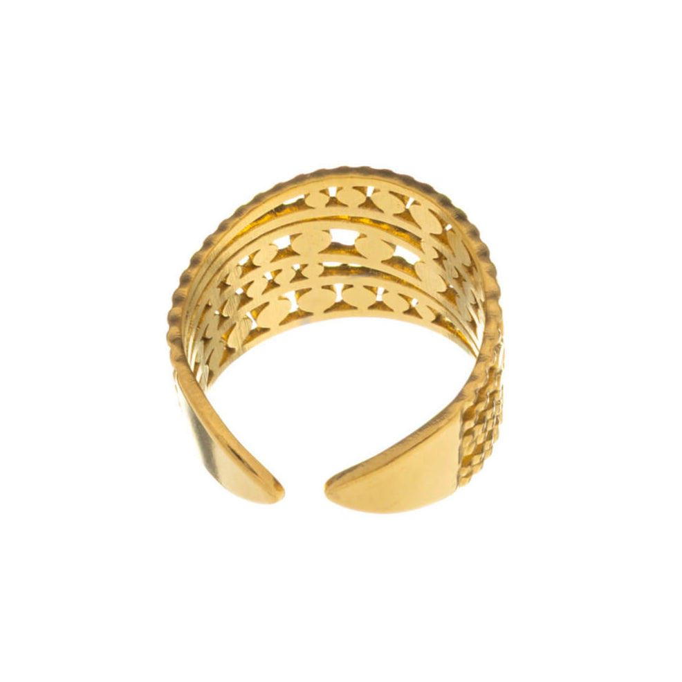 Flerradig bred justerbar ring (stål 316L)