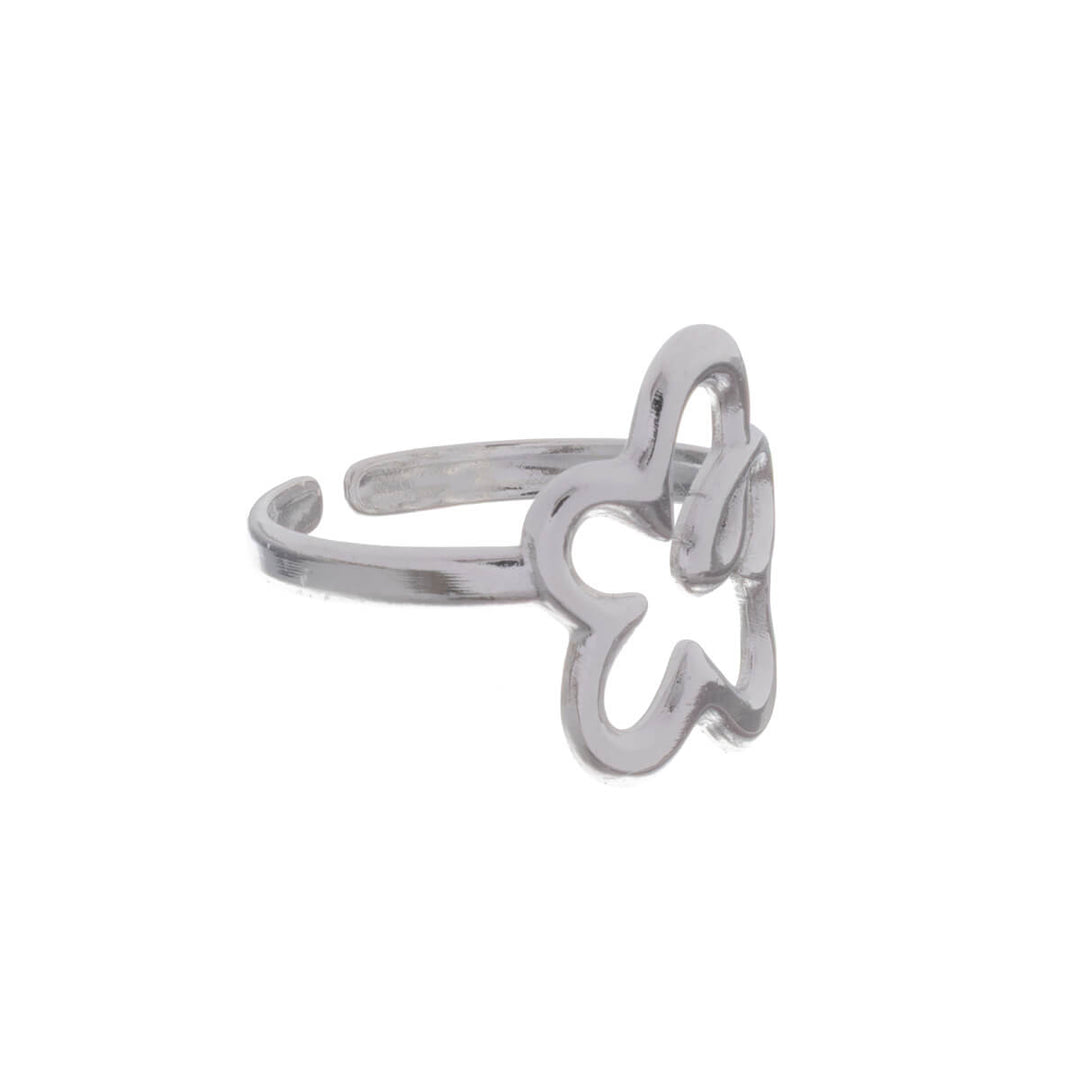 Flower pattern adjustable ring (Steel 316L)