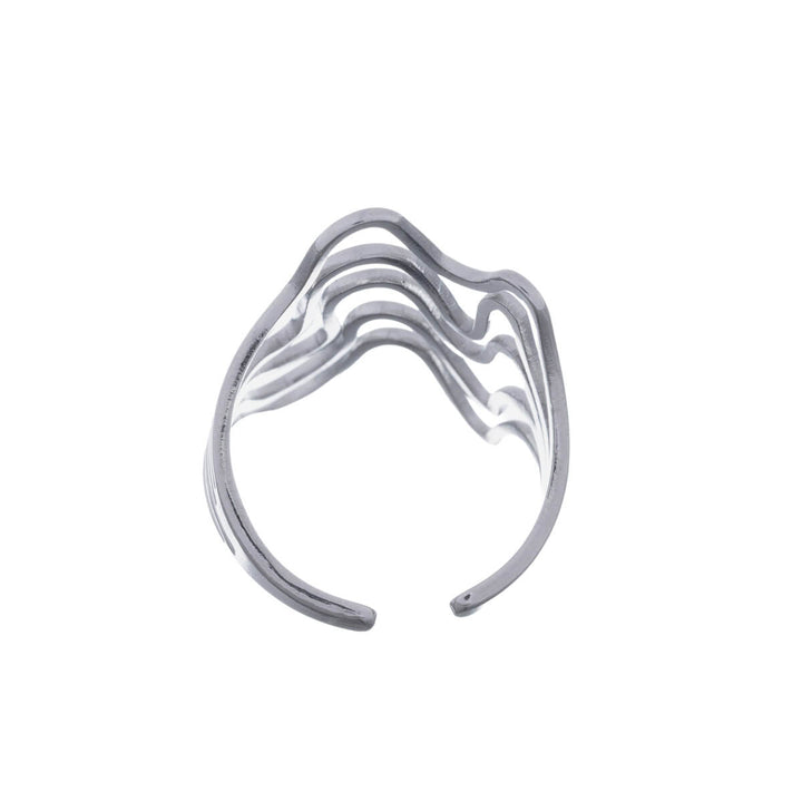 Multi-row wide wavy ring, adjustable (316L steel)