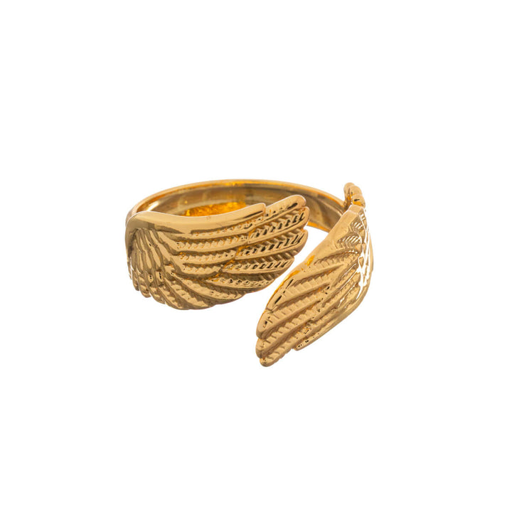 Justerbar ring med änglavingar (316L-stål)