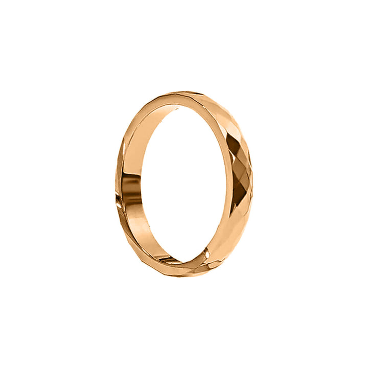 Rose gold narrow beveled ring 3mm (18K Steel 316L)
