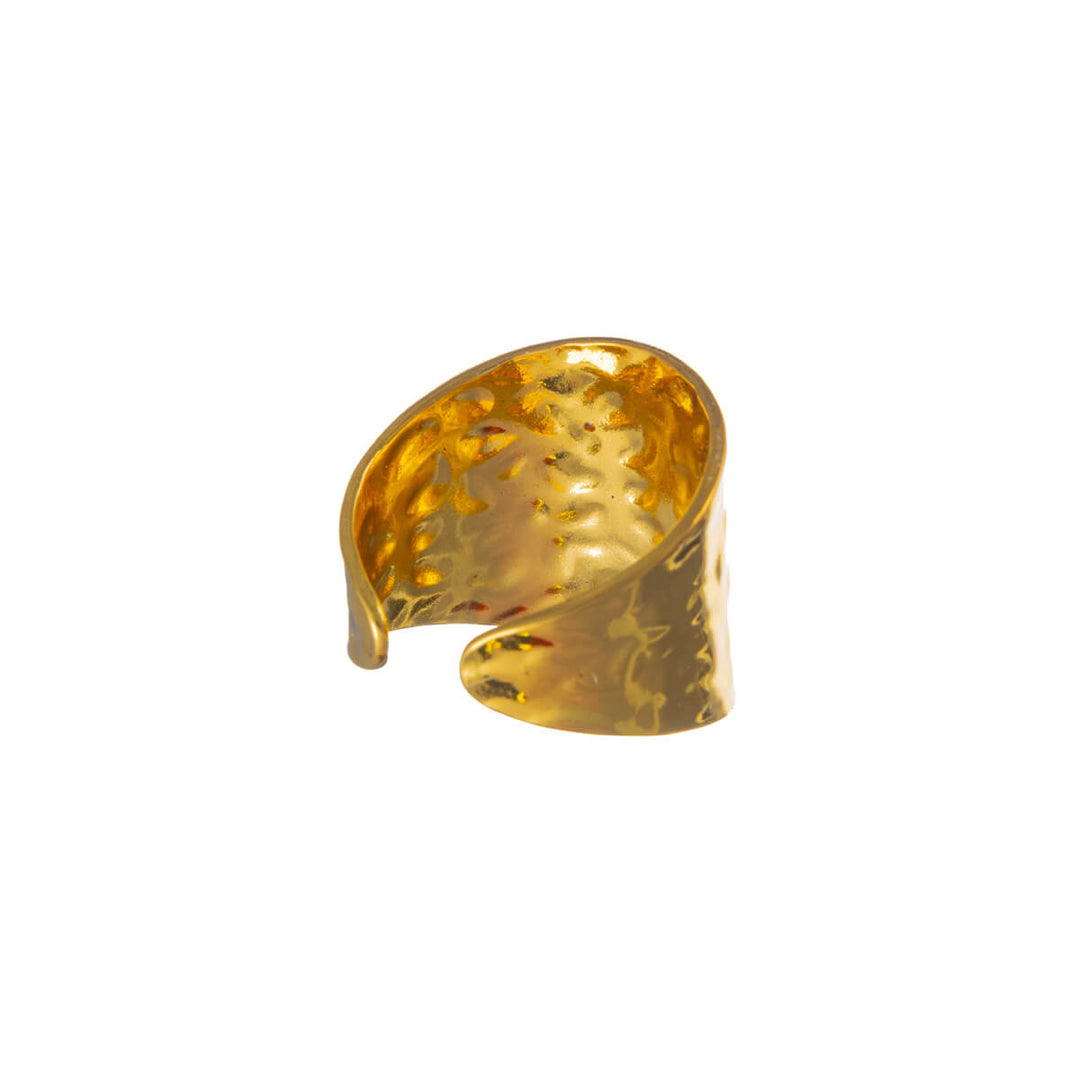 Wide gold adjustable ring (316L steel)