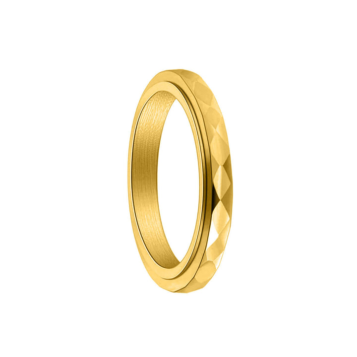 Golden narrow beveled stress ring Spinner 3mm (Steel 316L)
