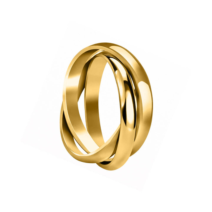 Gold-plated three-ring stress ring – rotating fidget ring (316L stainless steel)