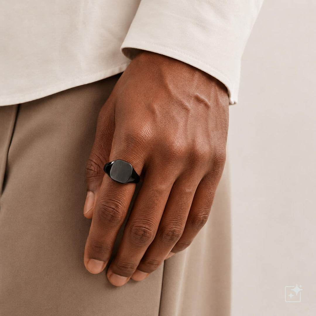 Svart ring (316L-stål)