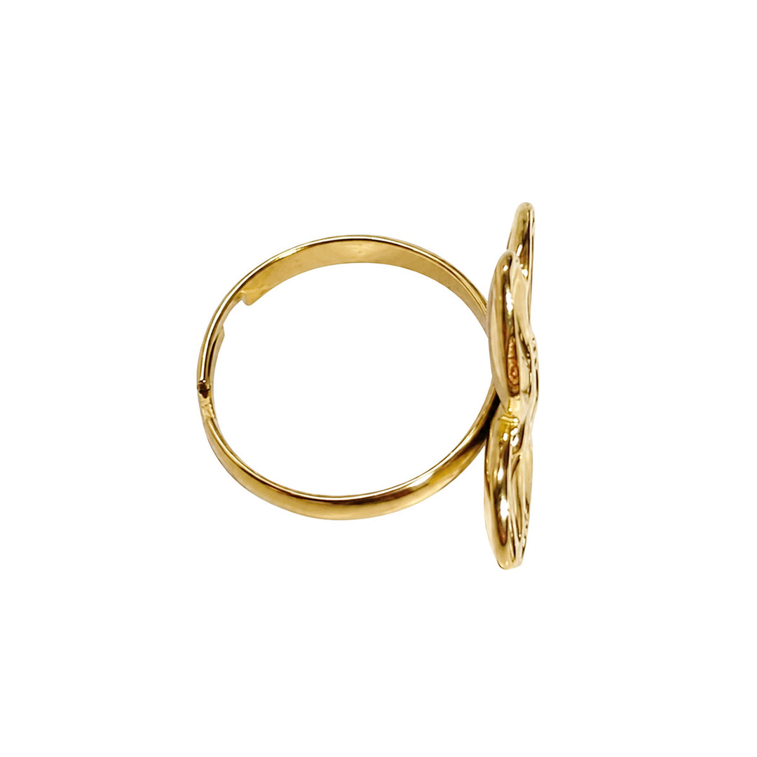 Adjustable Flower Ring – Large Flower Steel Ring (316L)