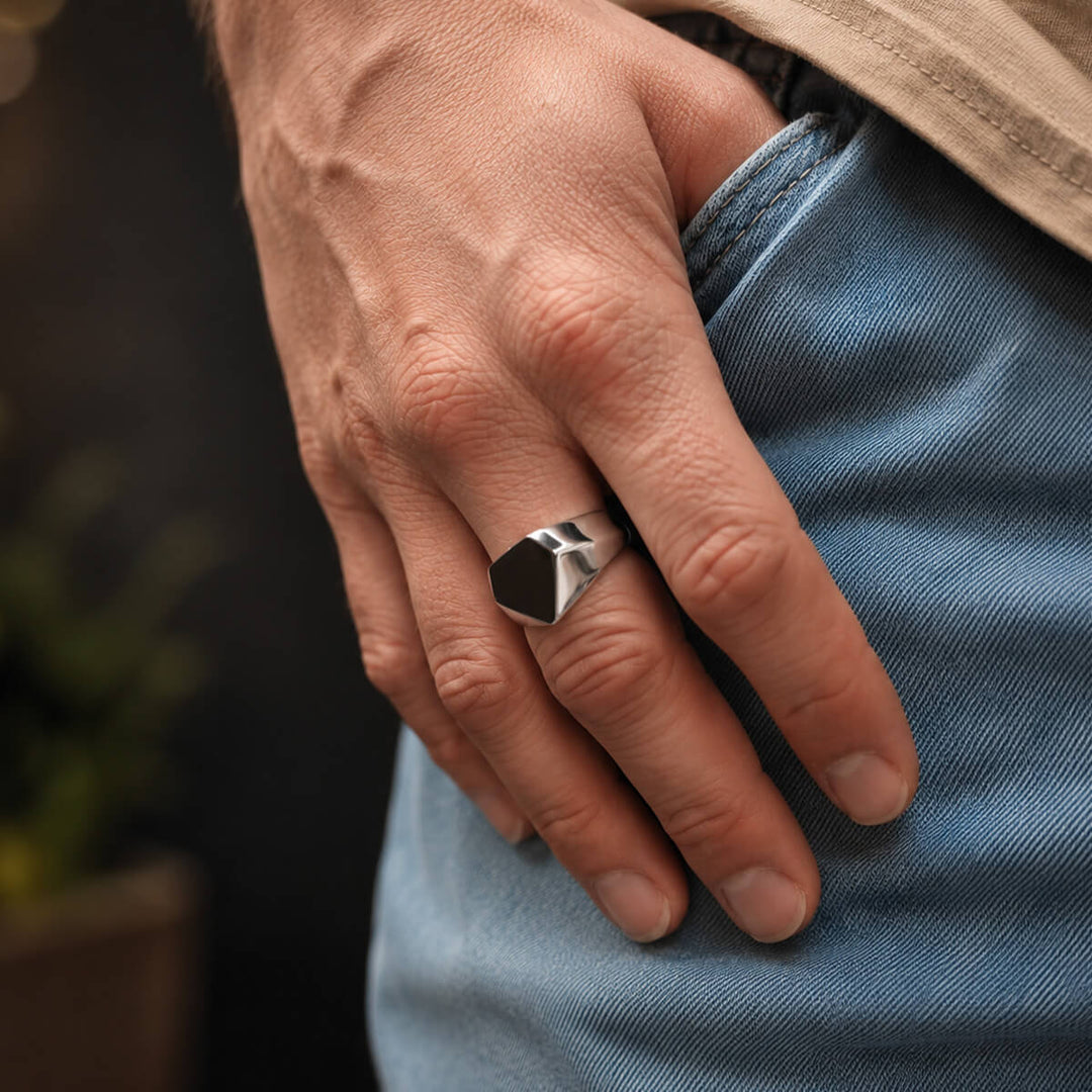 Stålring med kantig diamantform (stål 316L)