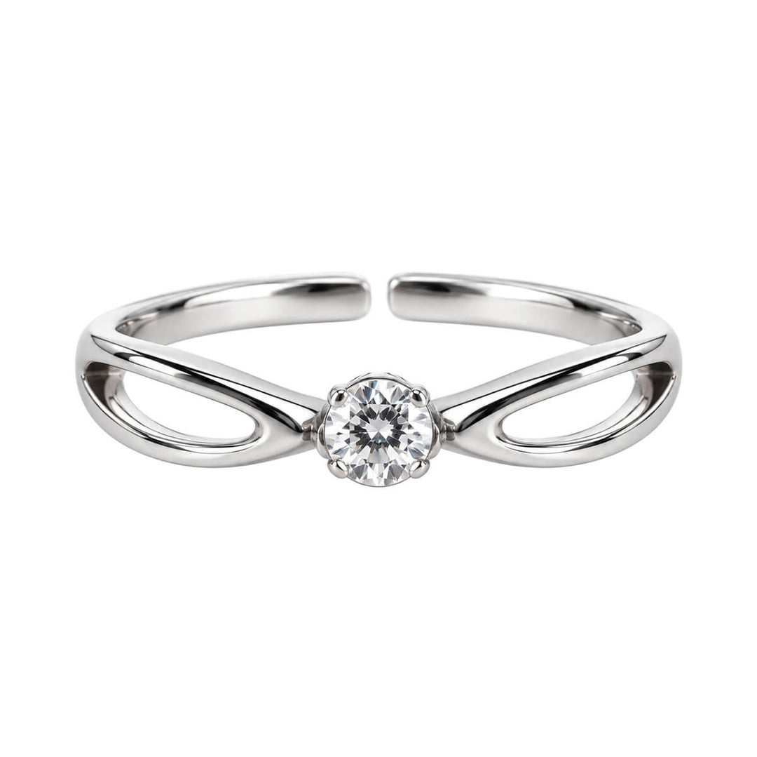 Justerbar stålring – elegant zirkonring (316L)