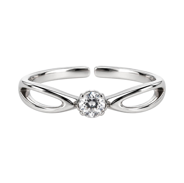 Justerbar stålring – elegant zirkonring (316L)