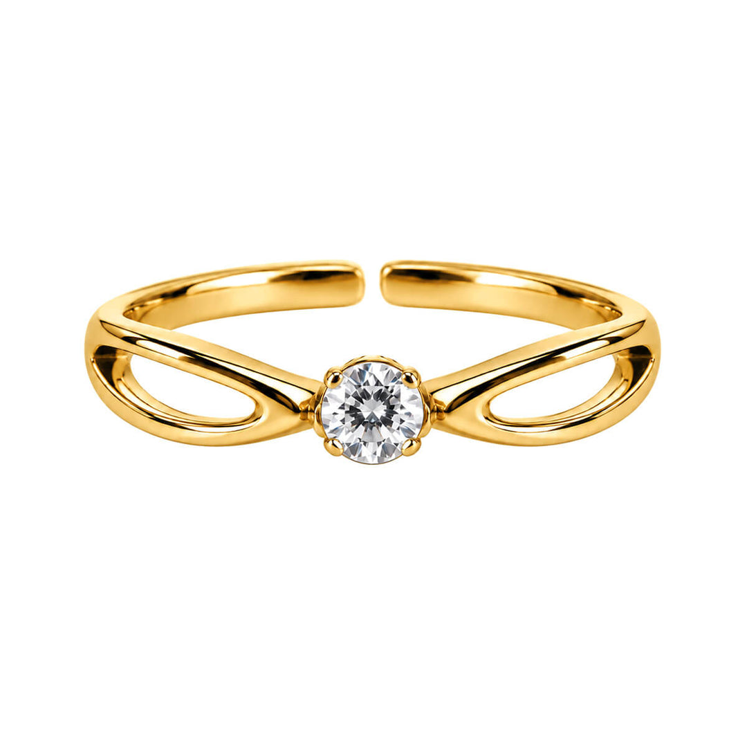 Justerbar stålring – elegant zirkonring (316L)