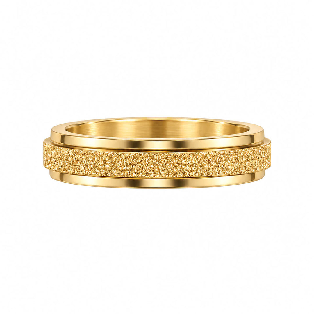 Glittrande, roterande antistressring, 4 mm (18K PVD-stål)