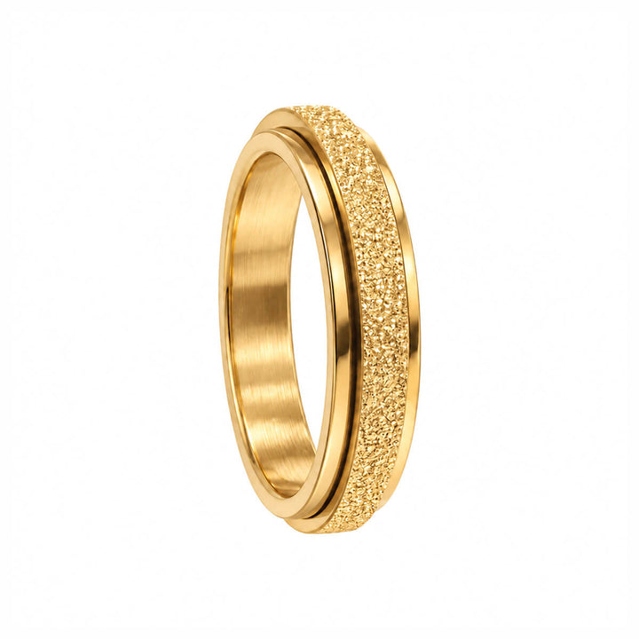 Glittrande, roterande antistressring, 4 mm (18K PVD-stål)