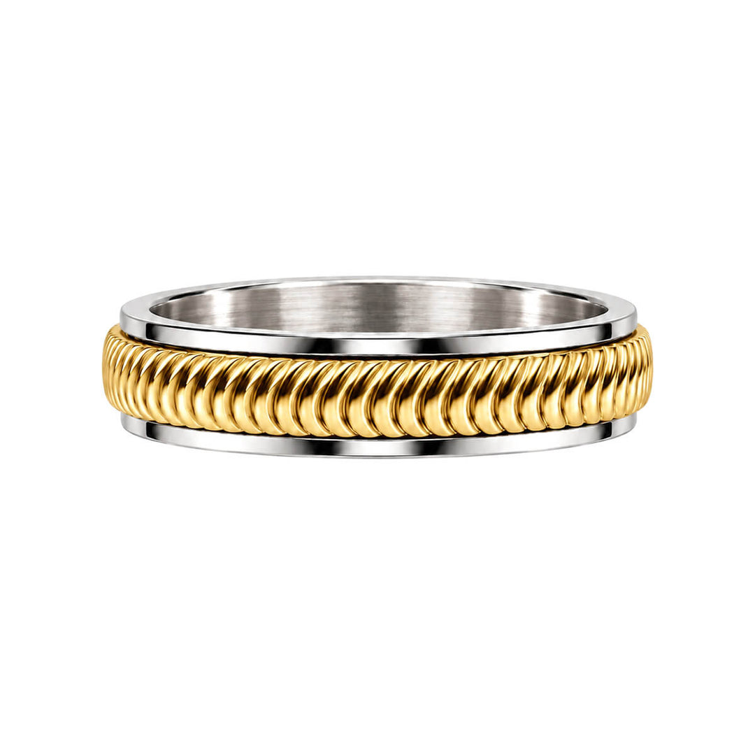 Räfflad, roterande antistressring, 5 mm (tvåfärgat 316L-stål)